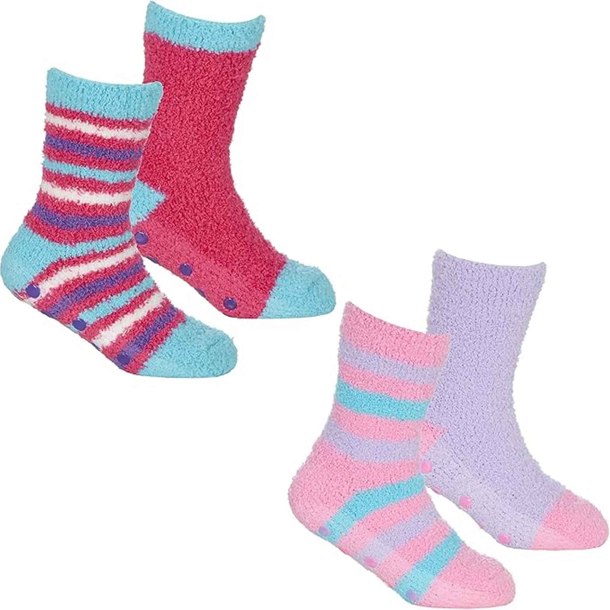 Fluffy Slipper Socks (4 Pack)