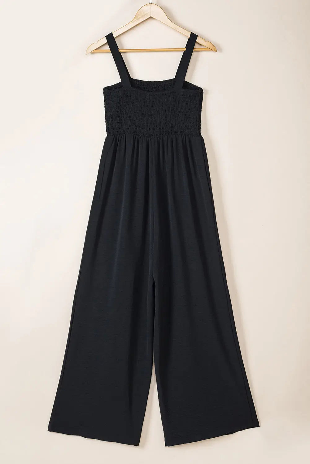 Smocked Square Neck Wide Leg Jumpsuit