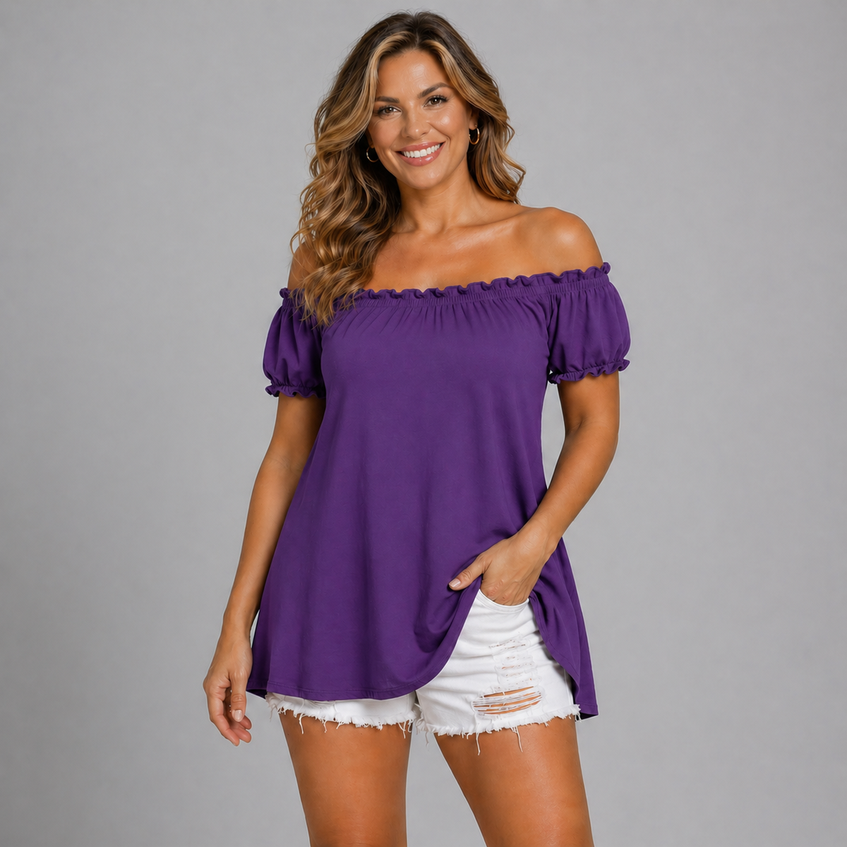 Longline Off-Shoulder Bardot Top