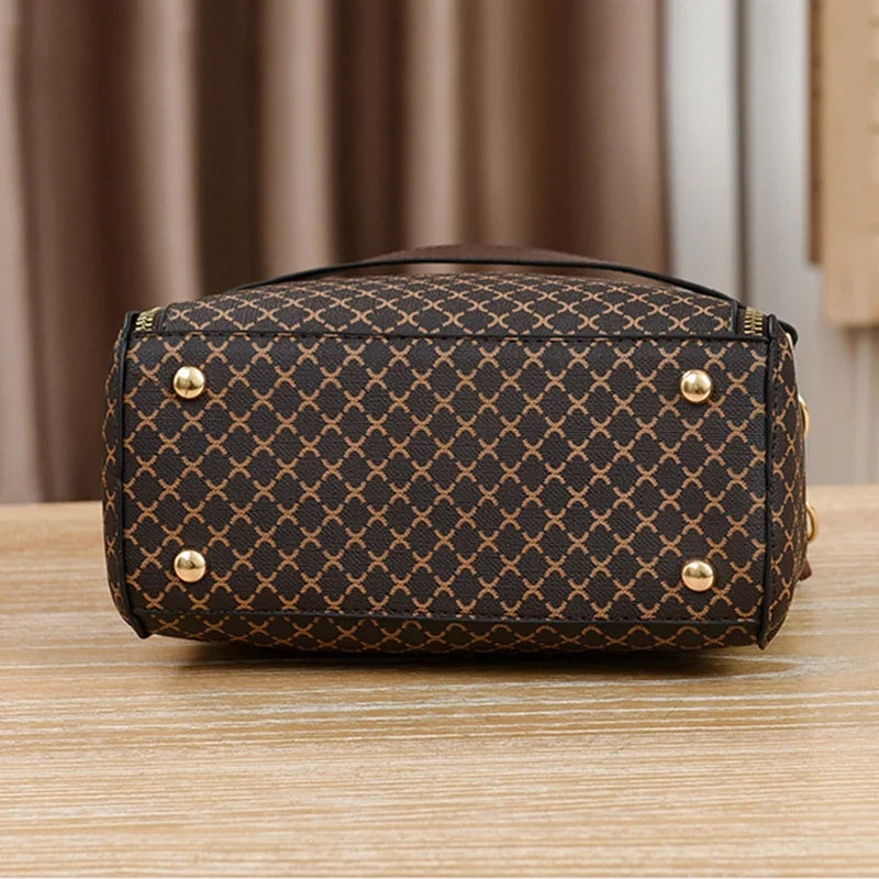 Check Print Bucket Crossbody Bag