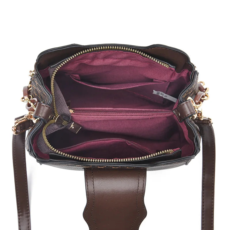 Check Print Bucket Crossbody Bag