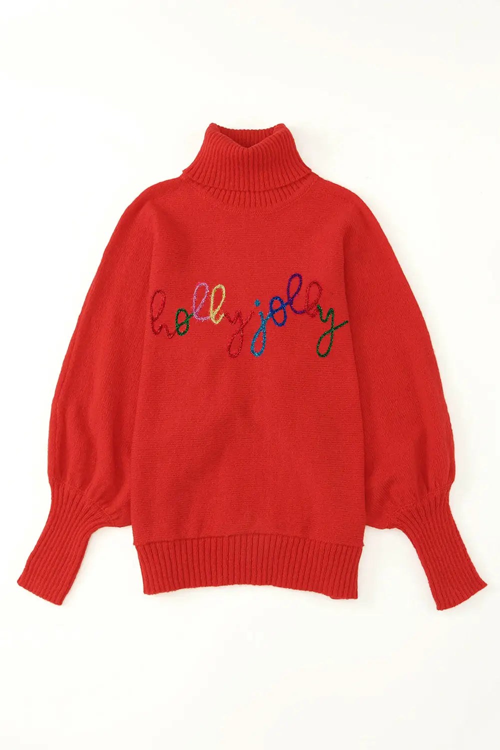 Fiery Red High Neck Jumper