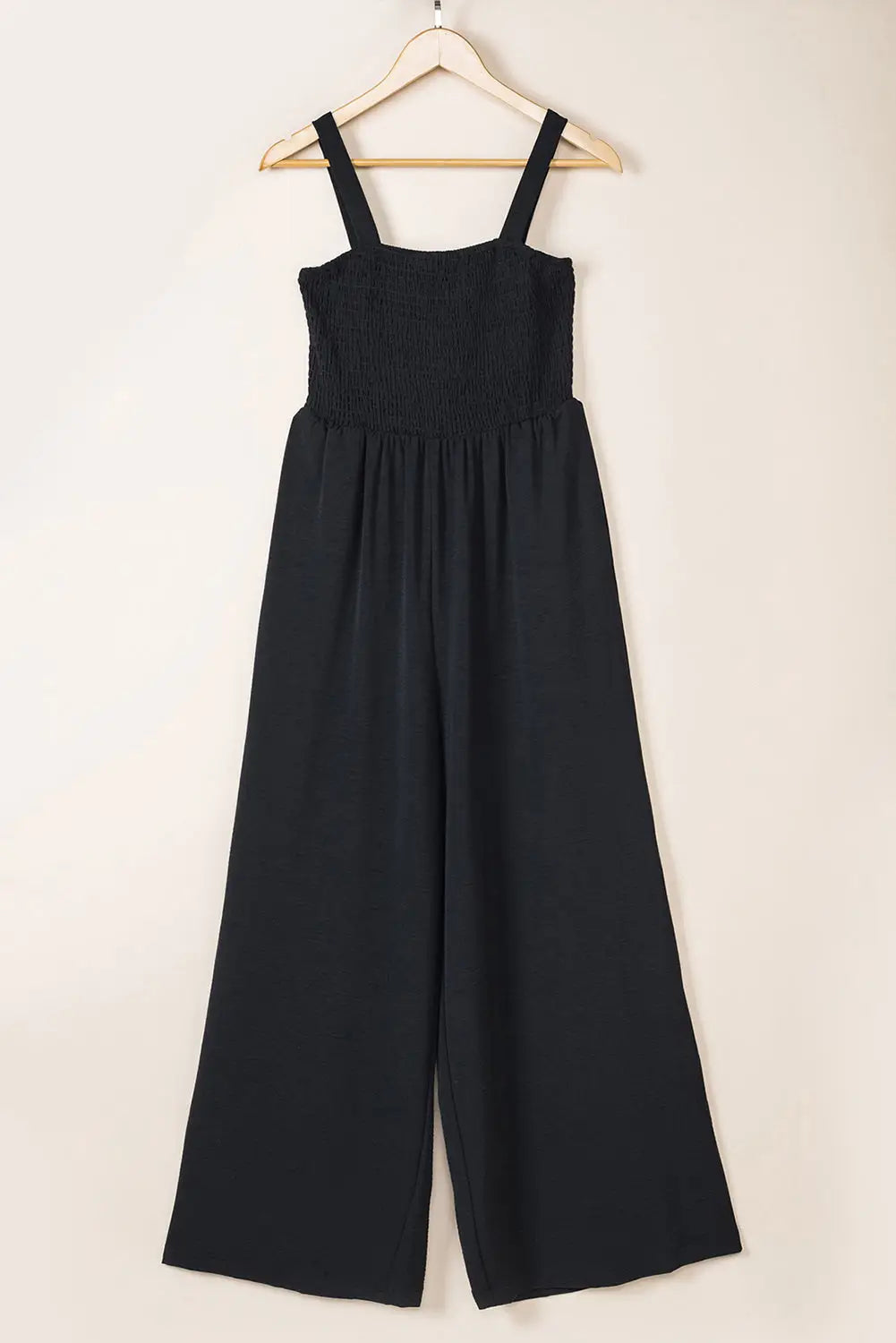 Smocked Square Neck Wide Leg Jumpsuit