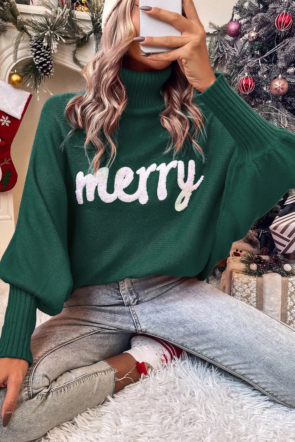 Fiery Red High Neck Jumper