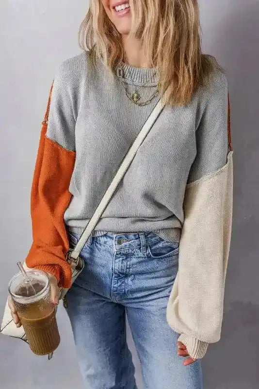 Leopard Print Colourblock Jumper