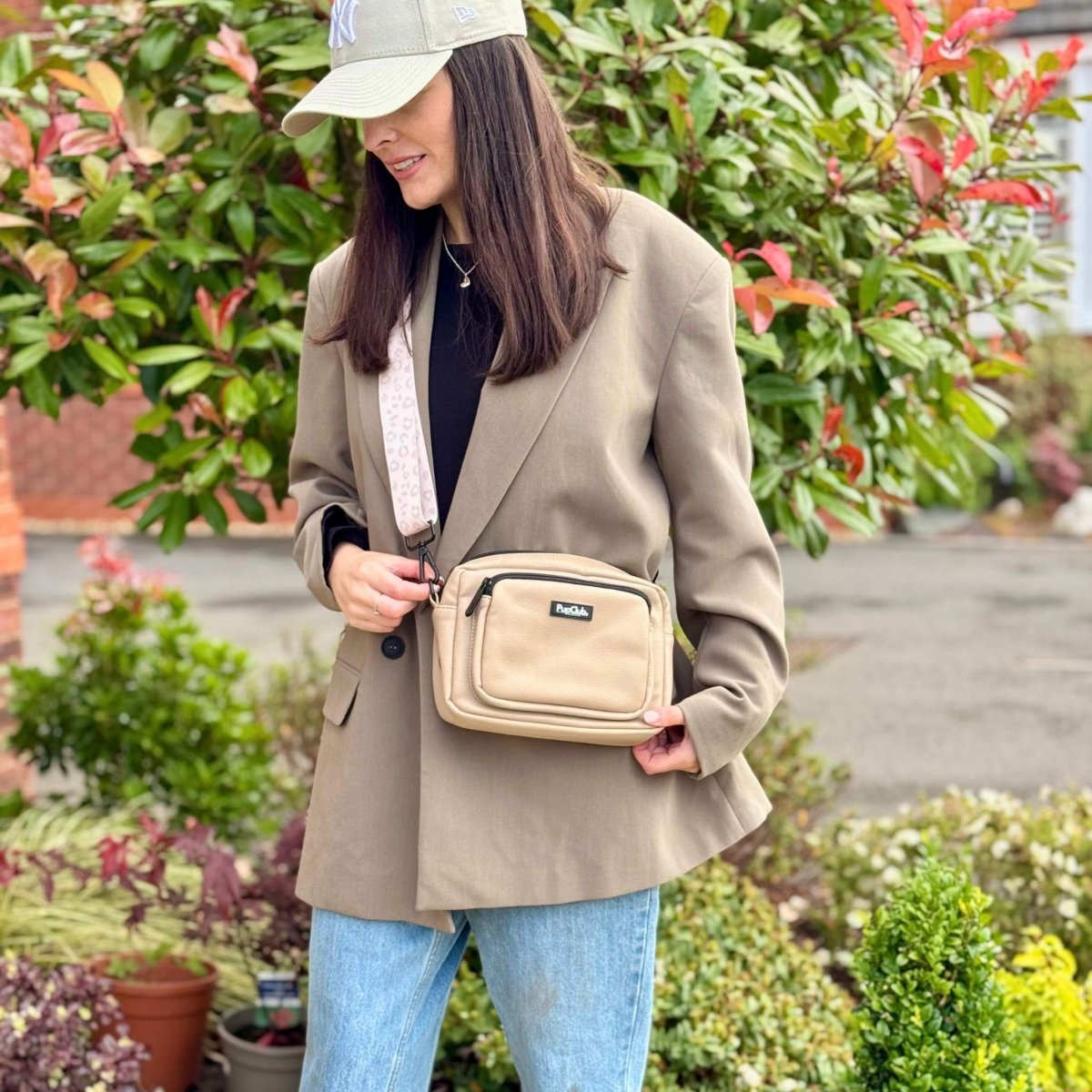 Vegan Leather Crossbody Bag – Tan
