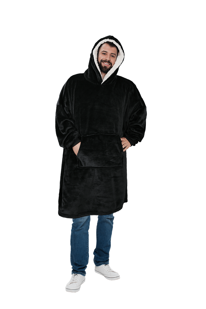 Men's Sherpa-Lined Oversized Blanket Hoodie