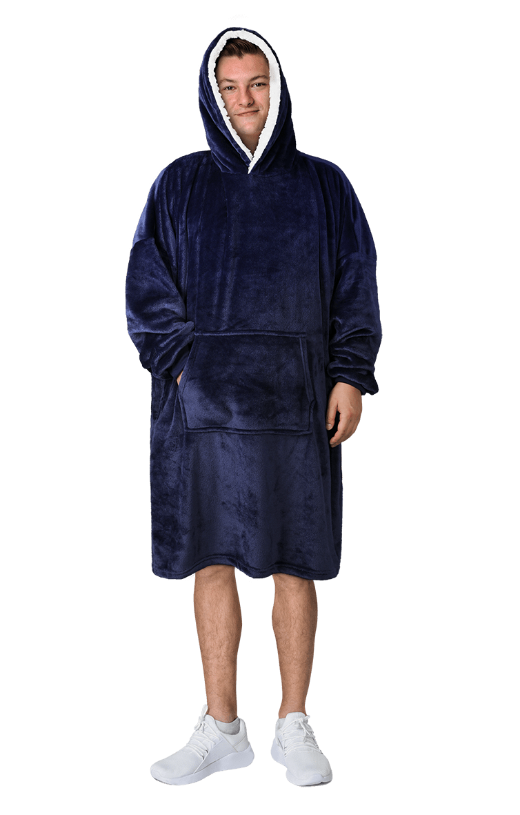Men's Sherpa-Lined Oversized Blanket Hoodie
