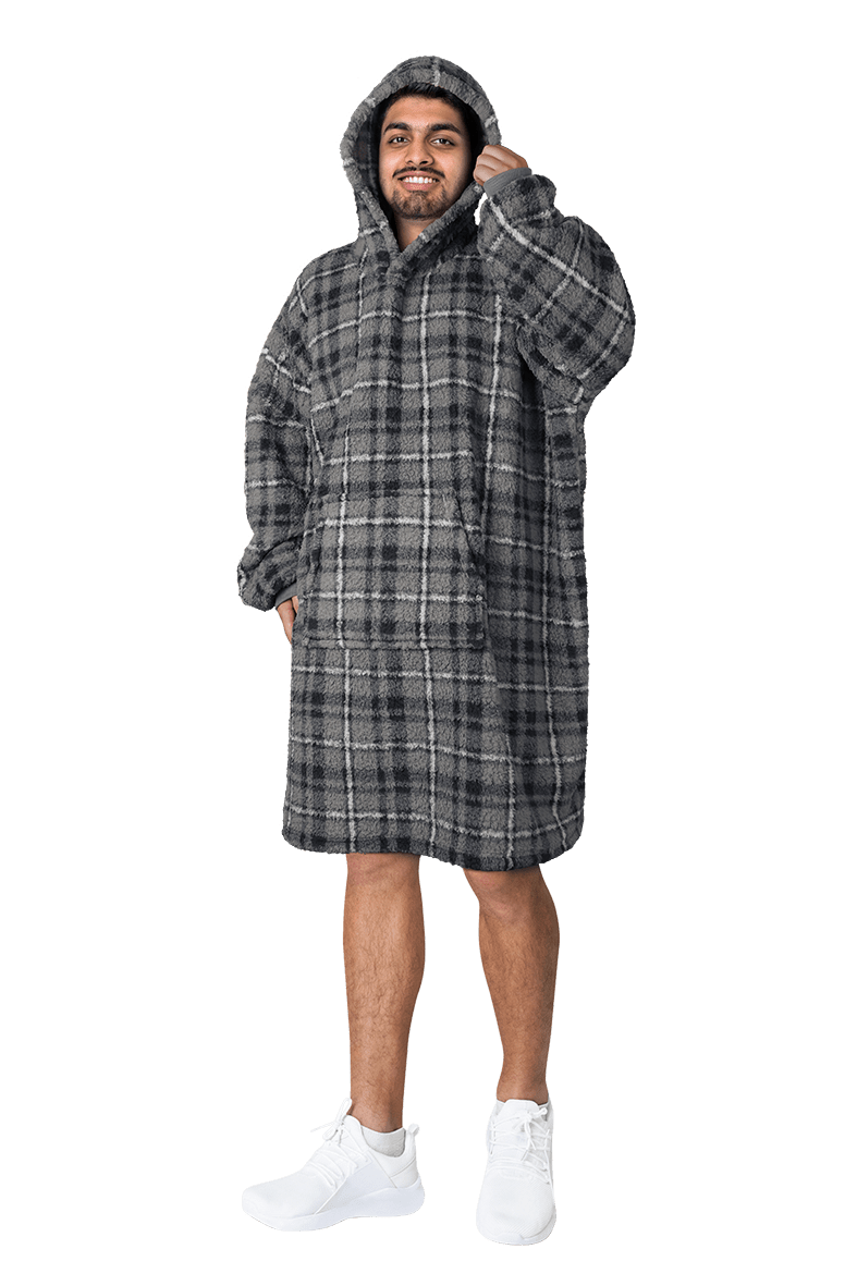 Men's Sherpa-Lined Oversized Blanket Hoodie