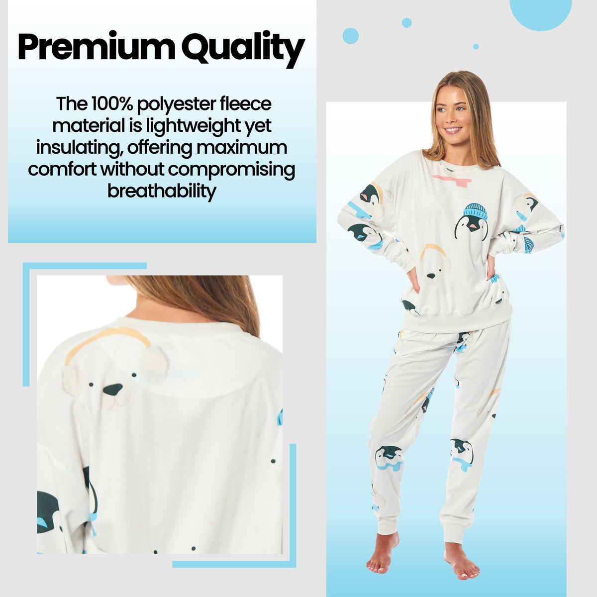Penguin & Polar Bear Fleece Pyjama Set