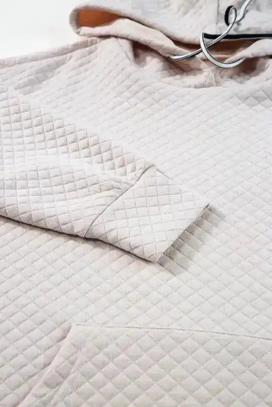 Quilted Hooded Mini Dress with Kangaroo Pocket