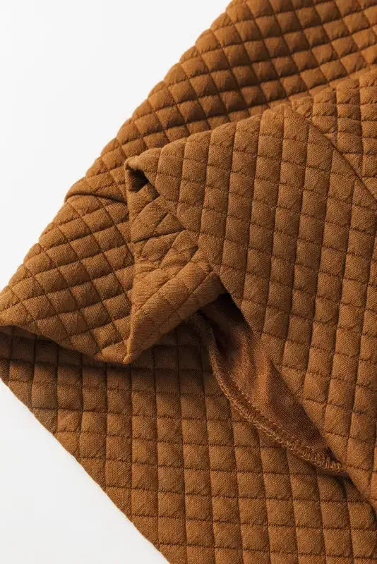 Quilted Hooded Mini Dress with Kangaroo Pocket