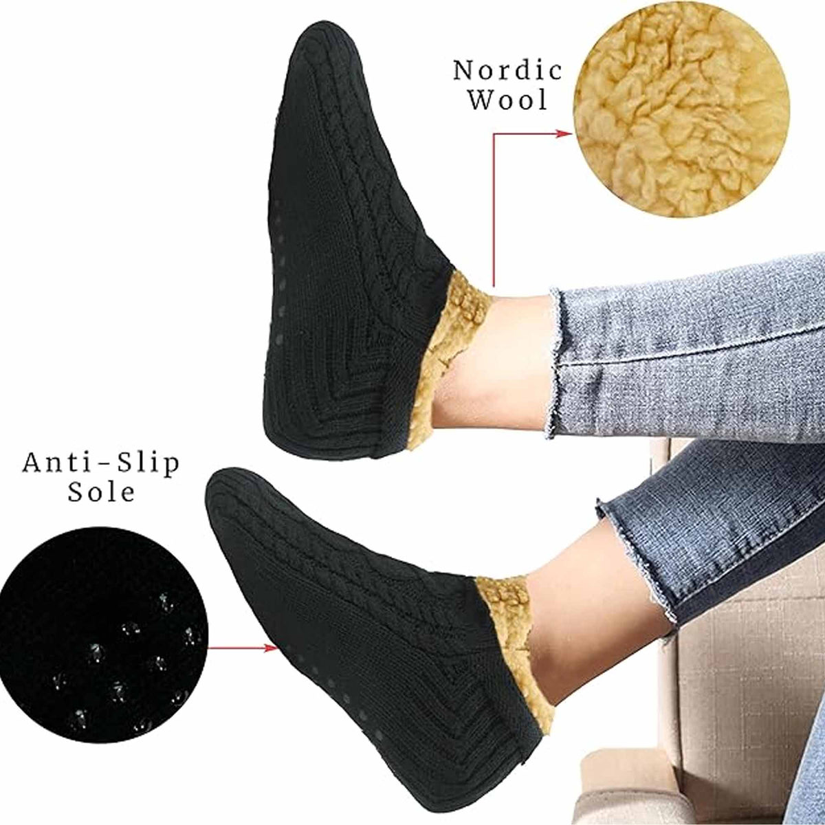 Sherpa-Lined Nordic Slipper Socks