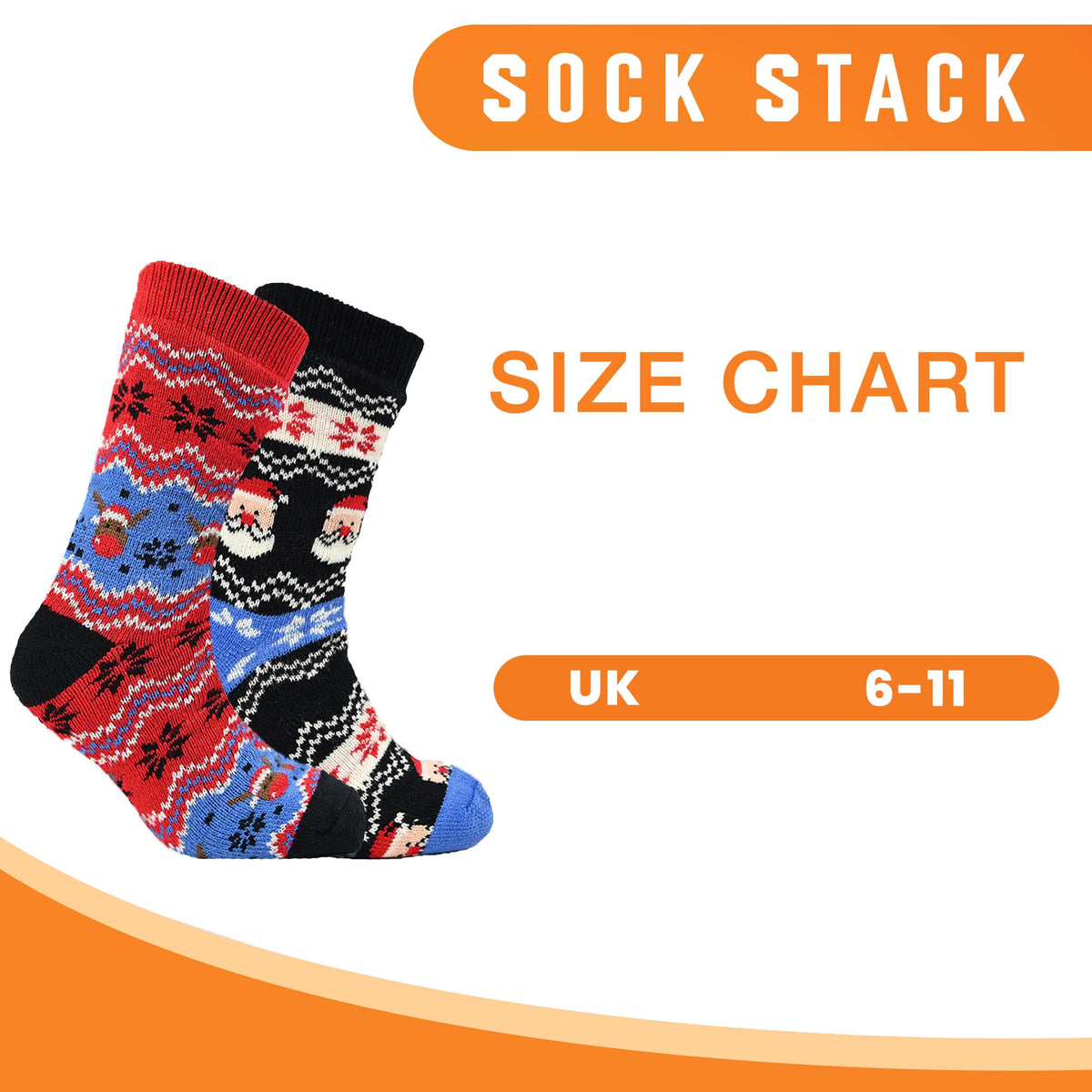 Men's Festive Chunky Knit Slipper Socks (2 Pack)