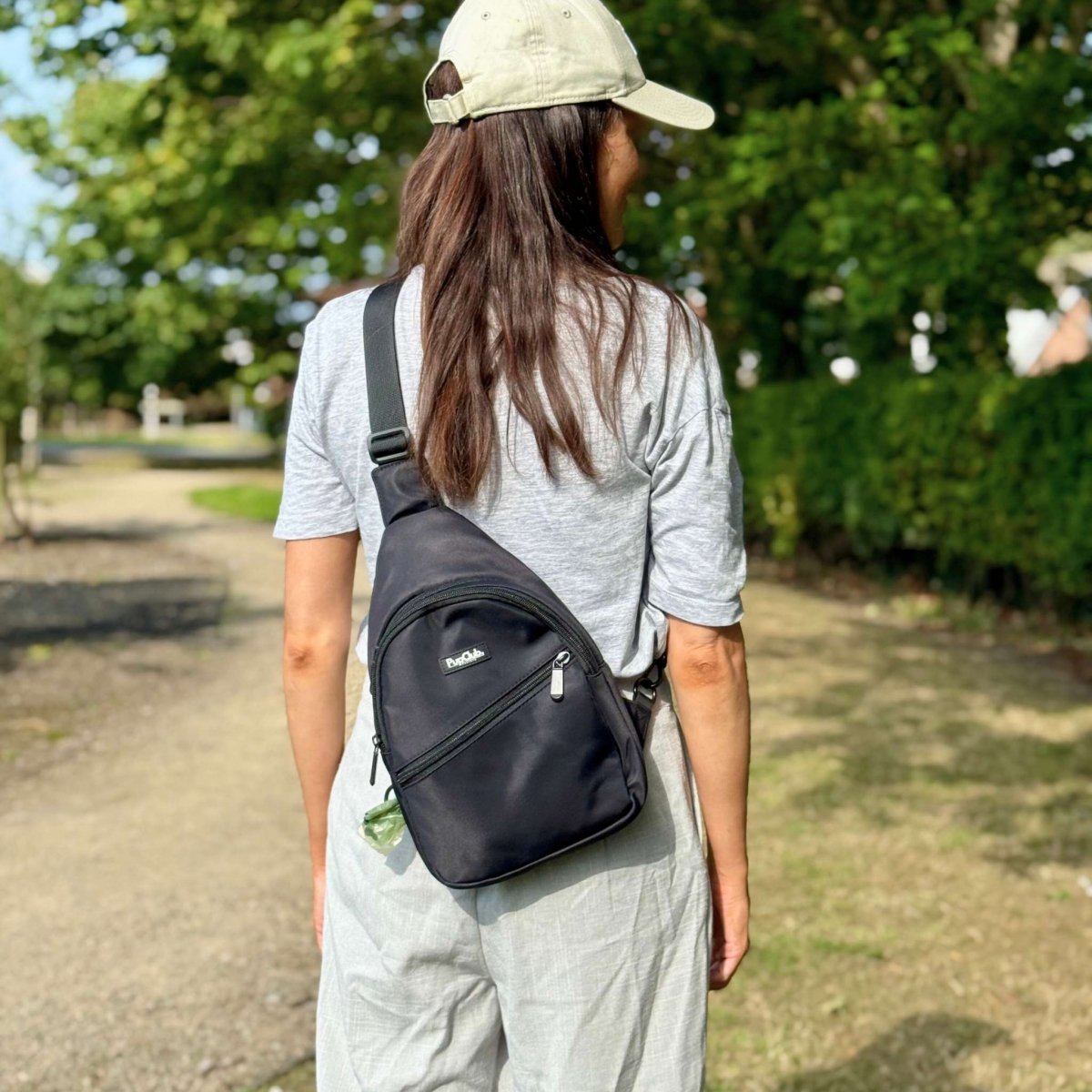Water-Resistant Sling Backpack – Khaki Green