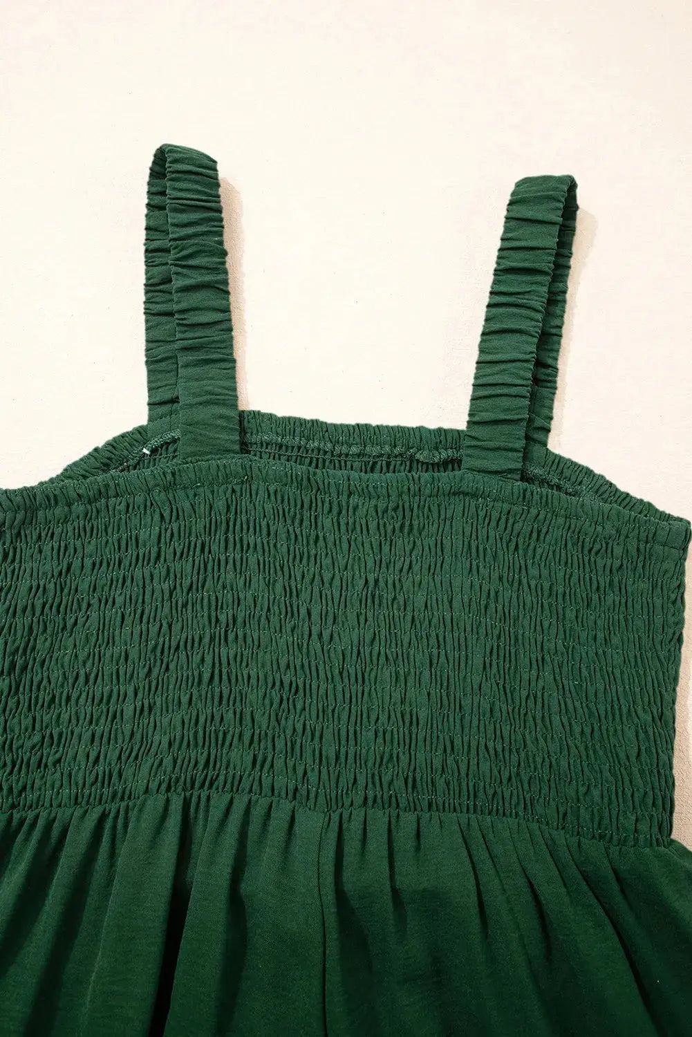 Smocked Square Neck Wide Leg Jumpsuit