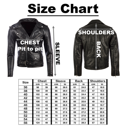 Men's Leather Biker Jacket – Black