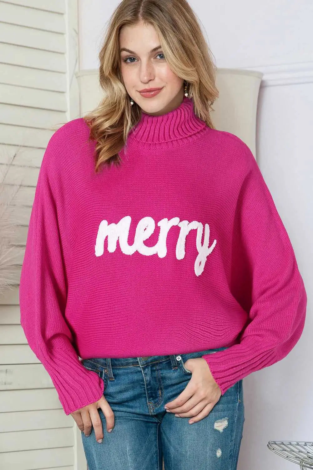 Fiery Red High Neck Jumper
