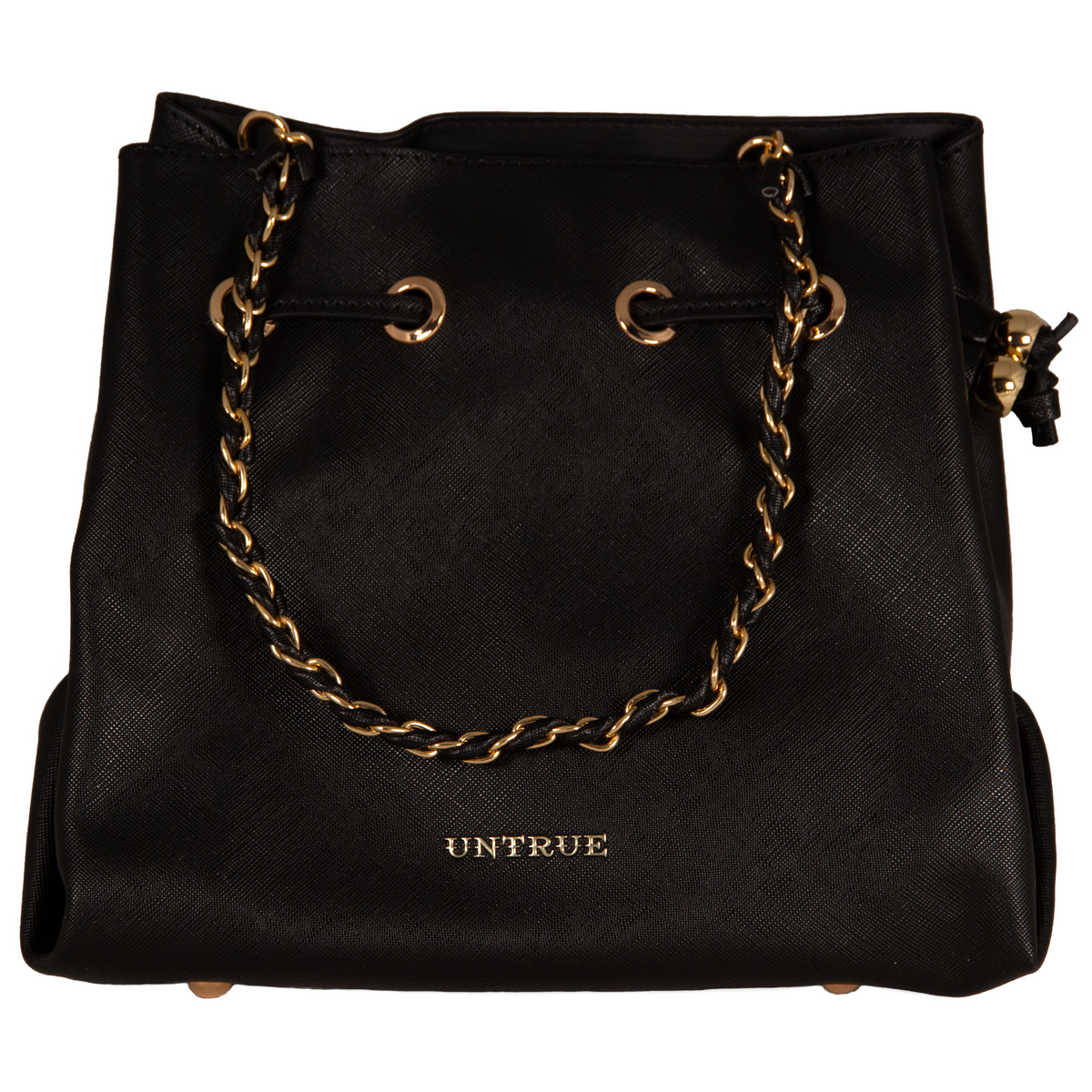 Drawstring Tote Handbag Set – Black