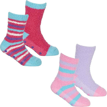 Fluffy Slipper Socks (4 Pack)