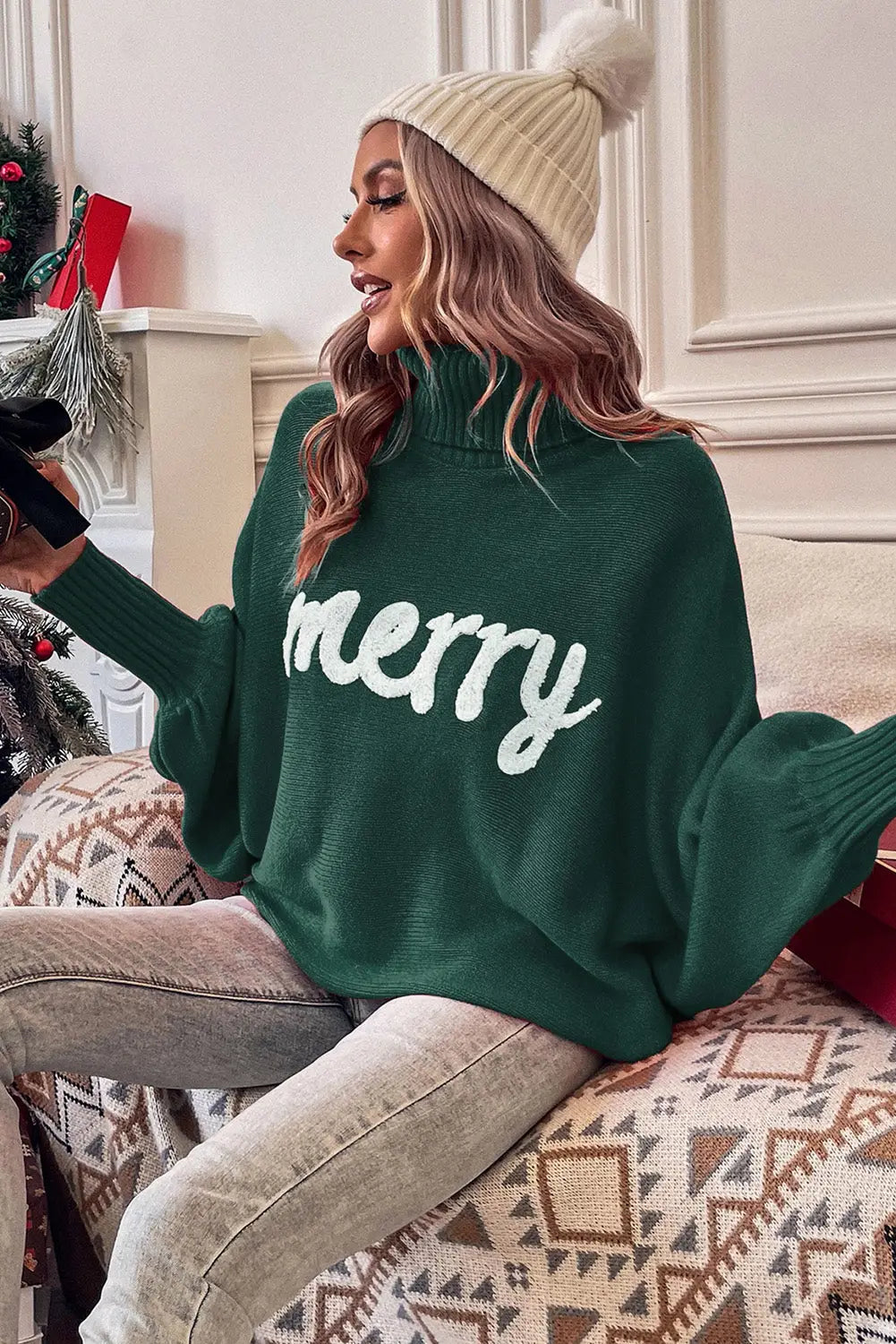 Fiery Red High Neck Jumper