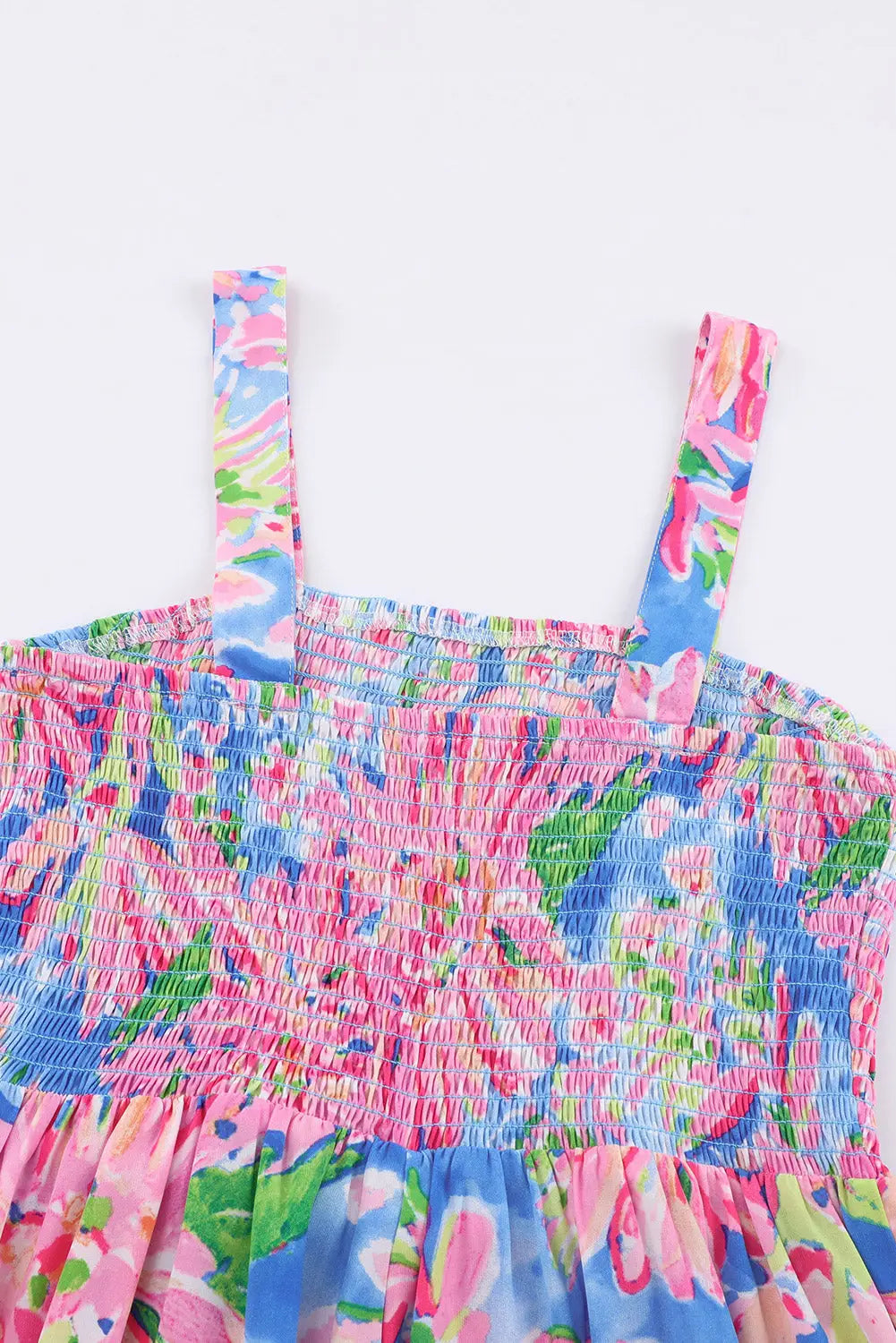 Smocked Square Neck Wide Leg Jumpsuit