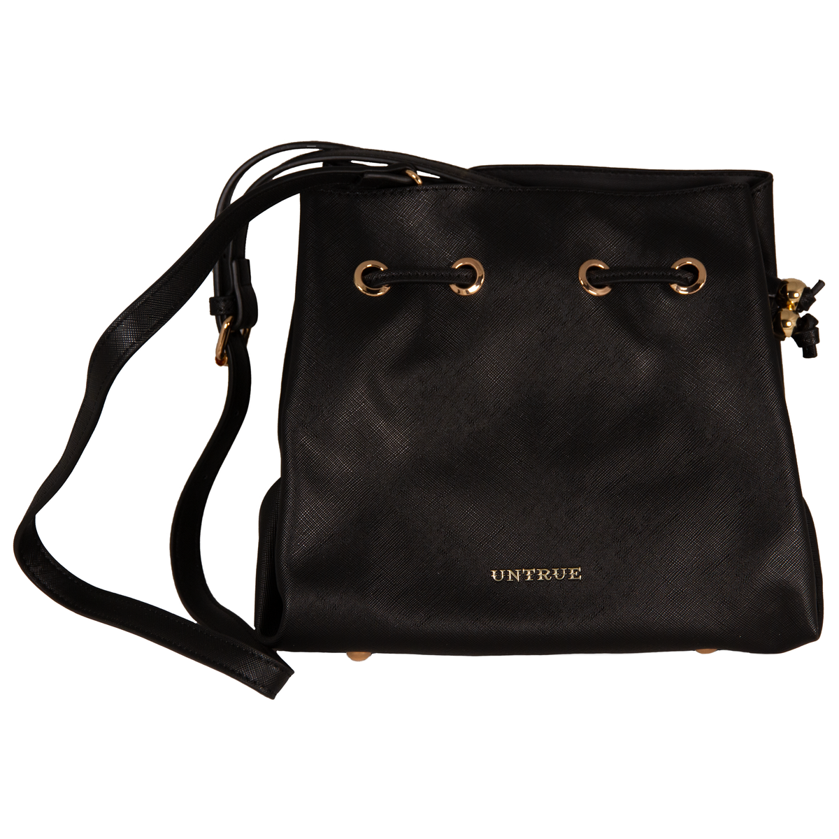 Drawstring Tote Handbag Set – Black