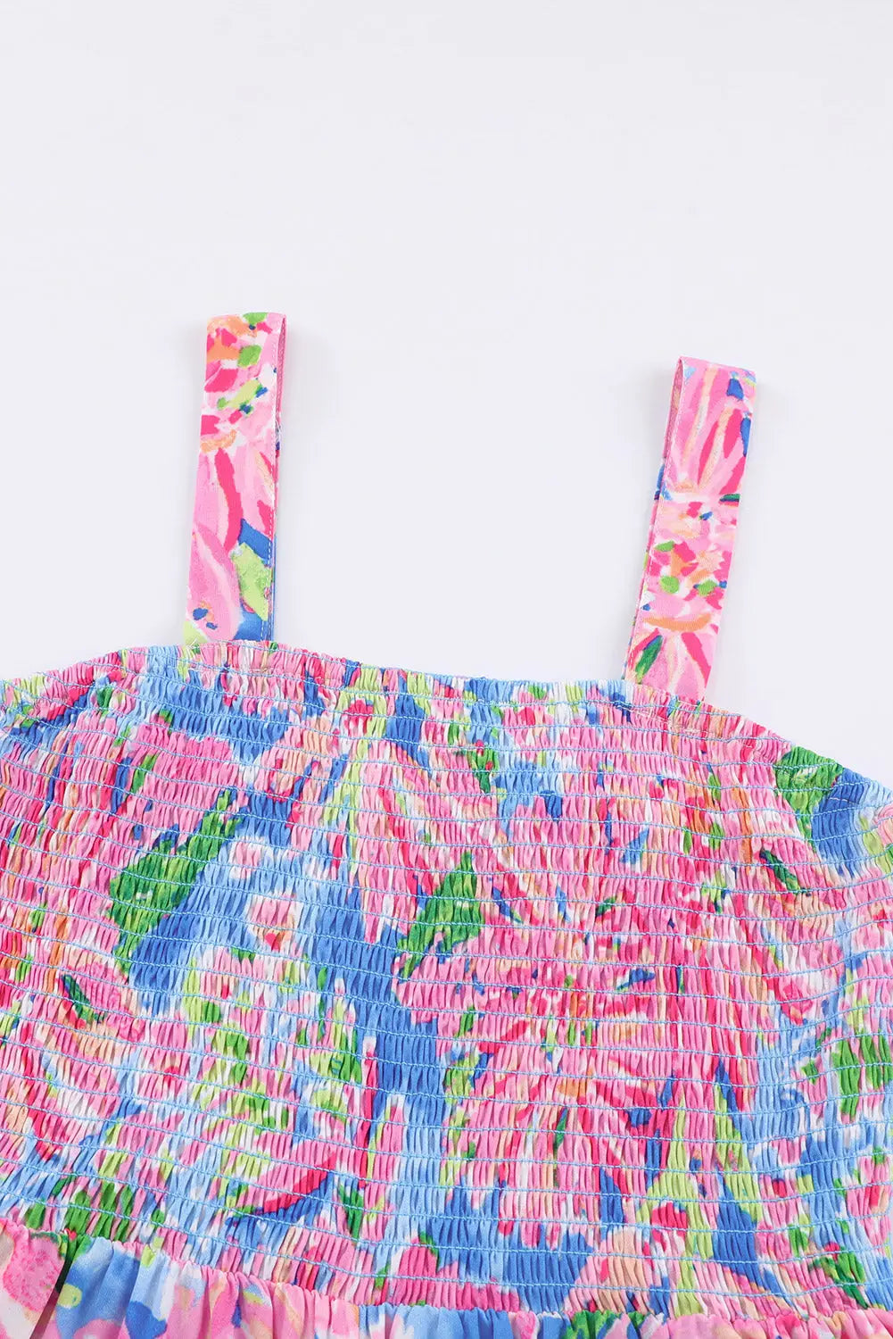 Smocked Square Neck Wide Leg Jumpsuit