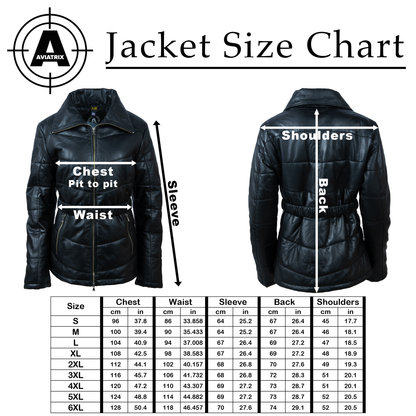 Women's Leather Puffer Coat – Black