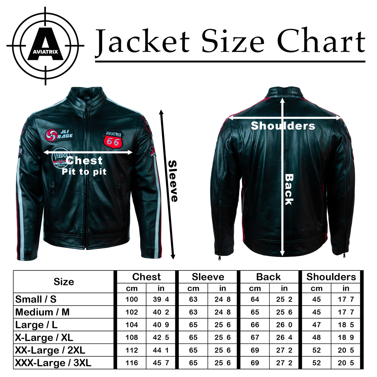 Men's Leather Racing Jacket with Patches – Black