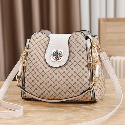 Check Print Bucket Crossbody Bag