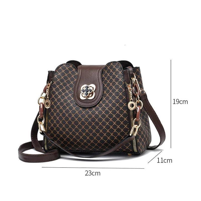 Check Print Bucket Crossbody Bag
