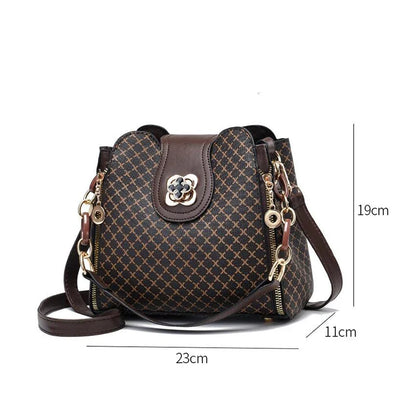 Check Print Bucket Crossbody Bag