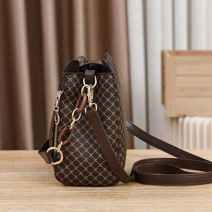 Check Print Bucket Crossbody Bag