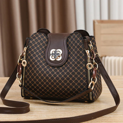 Check Print Bucket Crossbody Bag