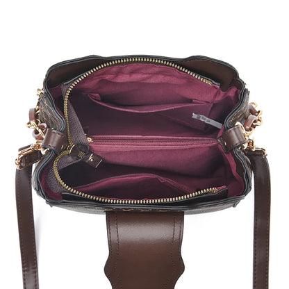 Check Print Bucket Crossbody Bag