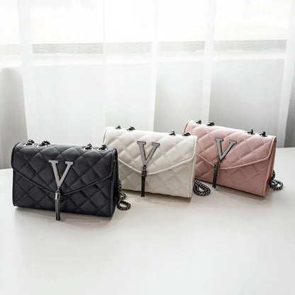 Quilted Chain Shoulder Bag – Black