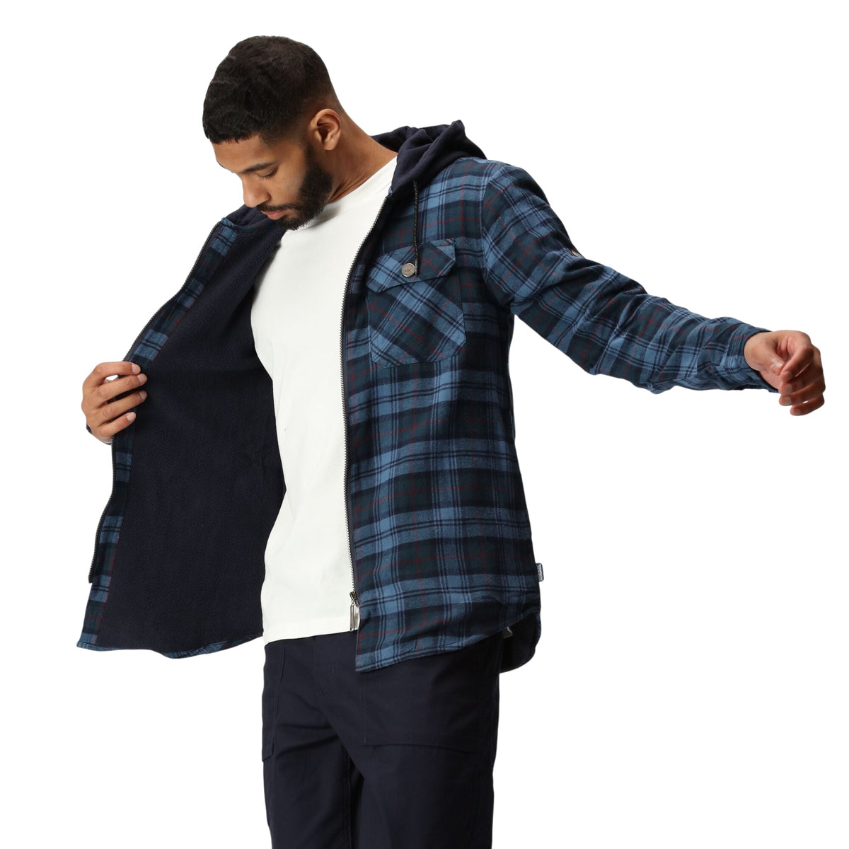 Regatta Men's Fleece-Lined Hooded Check Shirt