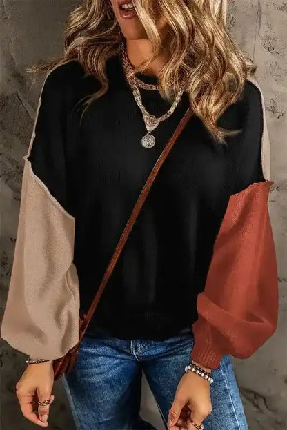 Leopard Print Colourblock Jumper