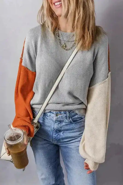 Leopard Print Colourblock Jumper