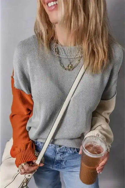 Leopard Print Colourblock Jumper