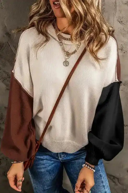 Leopard Print Colourblock Jumper