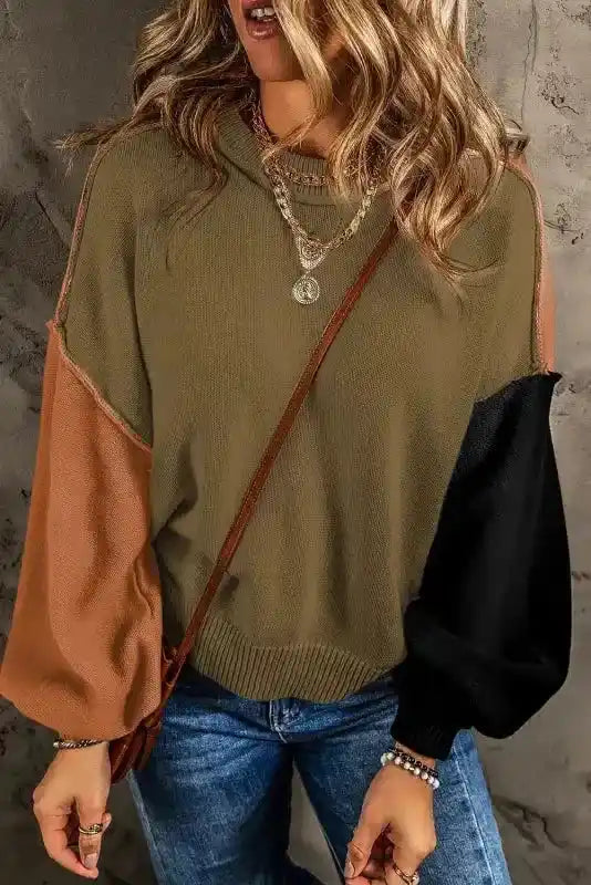 Leopard Print Colourblock Jumper