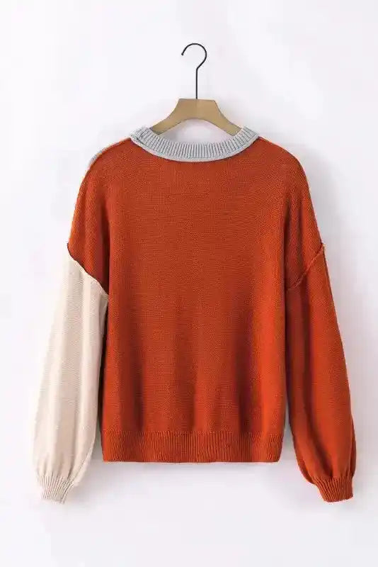 Leopard Print Colourblock Jumper