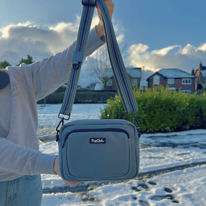 Vegan Leather Crossbody Bag – Slate Blue
