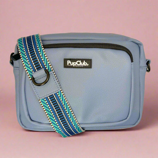 Vegan Leather Crossbody Bag – Slate Blue