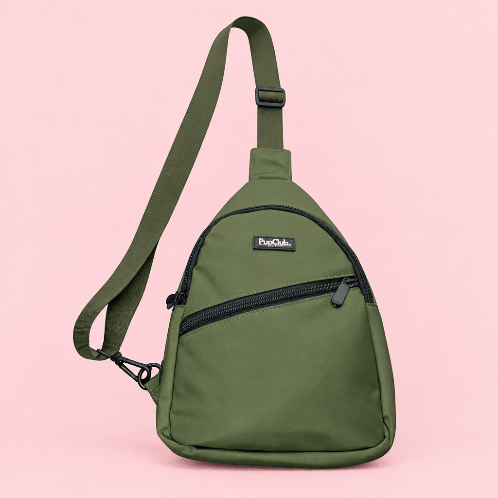 Water-Resistant Sling Backpack – Khaki Green
