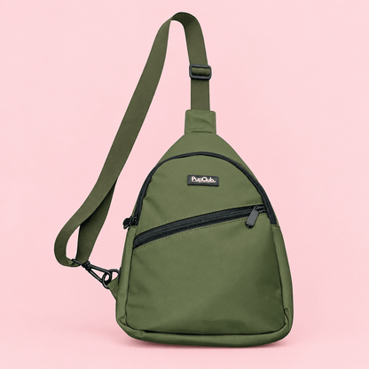 Water-Resistant Sling Backpack – Khaki Green