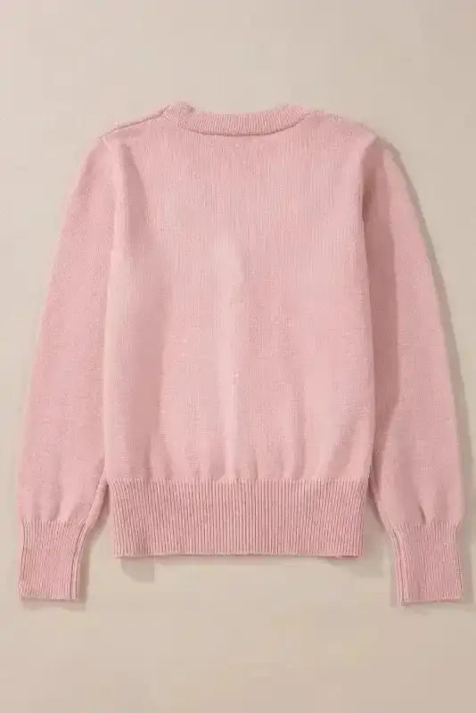 Pearl Button Knit Cardigan – Sepia Rose