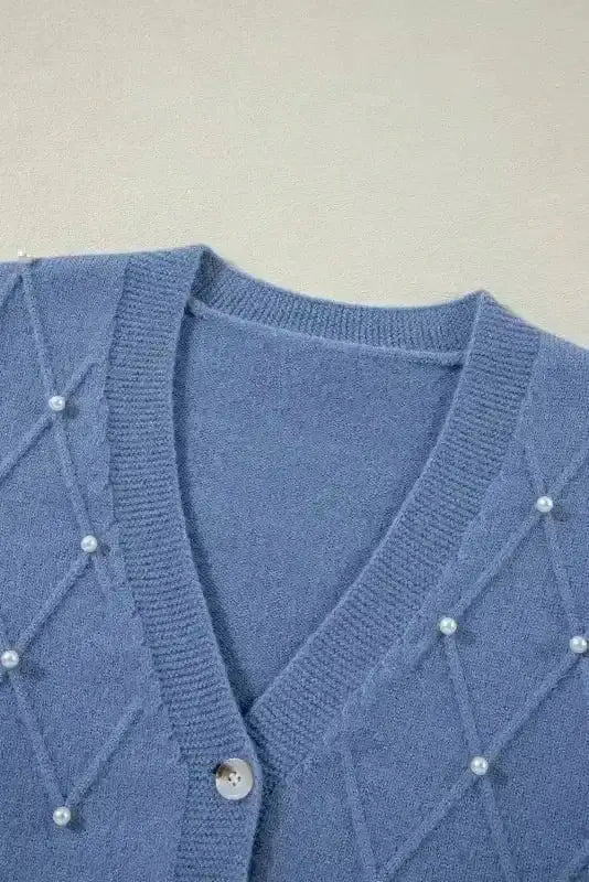 Pearl Button Knit Cardigan – Sepia Rose